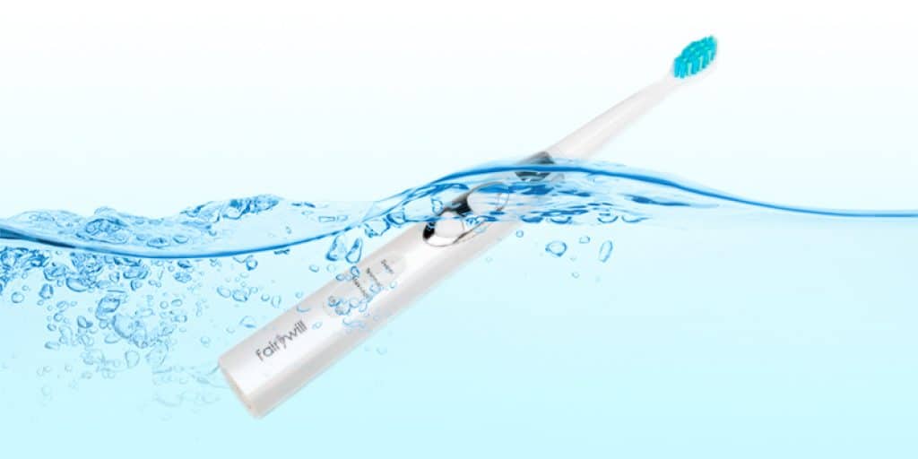 Electric toothbrush in water