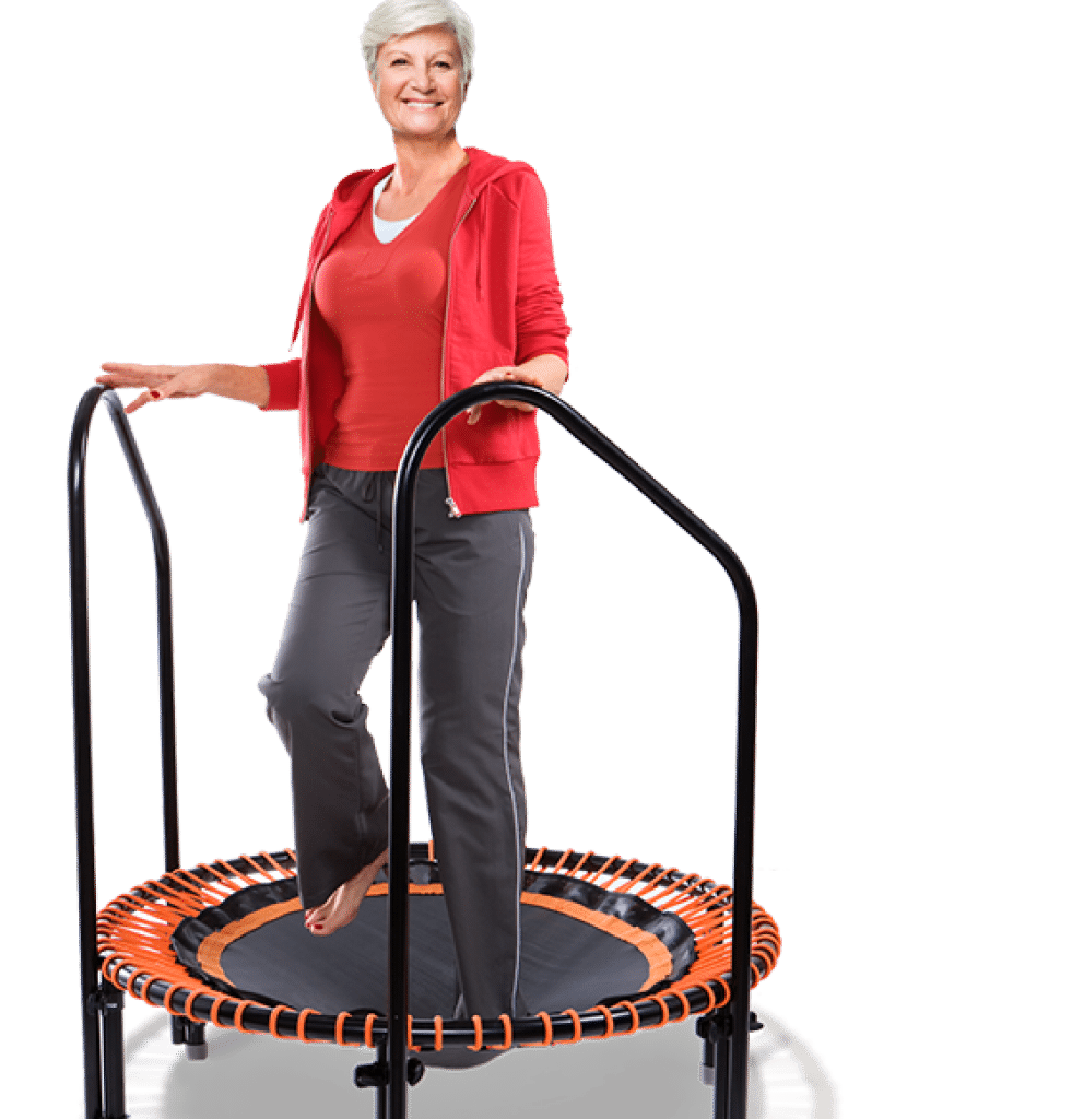 Mini trampoline for an elderly person